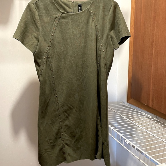 Faux suede look. Raw edge hemline. - Picture 2 of 2